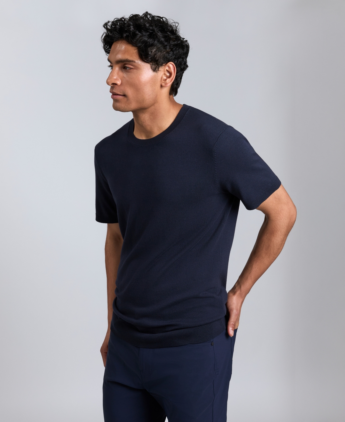 Kenneth Cole Men's Crewneck Sweater T-shirt In Black