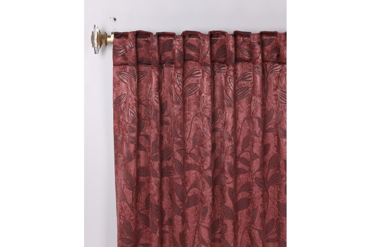 Superior Modern Leaves Room Darkening Grommet Top Curtain Panels