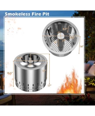  Smokeless Stainless Steel Fire Pit with Ash Pan For Yard Camping