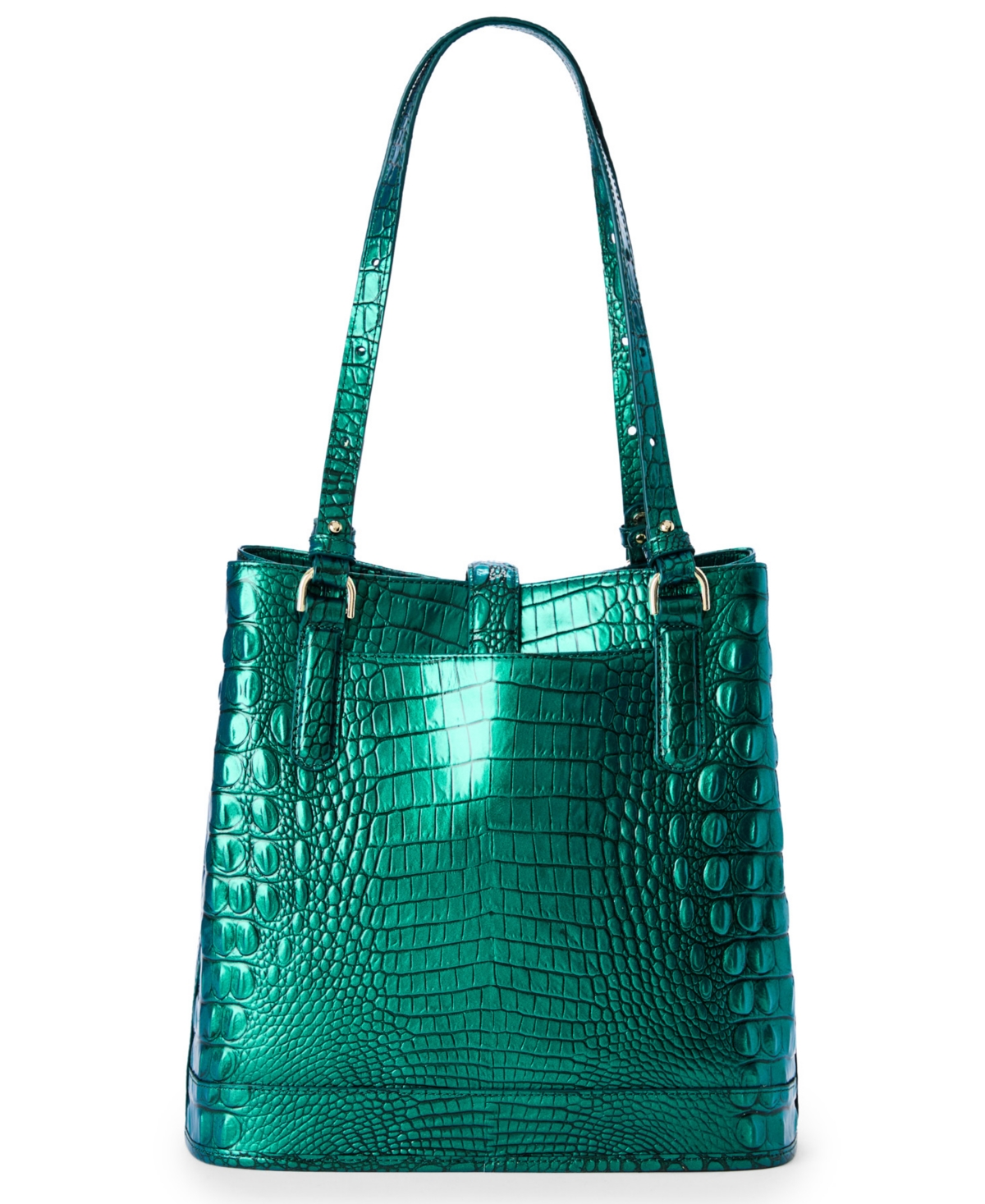 Brahmin Fiora Melbourne Embossed Leather Shoulder Bag In Green