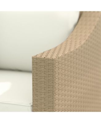 3 Seater Patio Sofa, Wicker Couch with Cushions, Pillows,