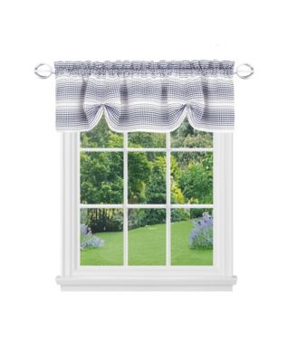 Isabelle Abstract 3 Piece Cafe Rod Pocket Kitchen Curtain Tier And Valance Set