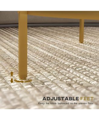 Round Side Table with Storage, 2-Tier End Table Tempe Glass Top