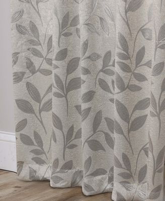 Leaves Modern Bohemian Back Tab Blackout Curtain Set, 52"x 63"