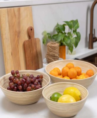 Lexa Collection 3 piece Bamboo Bowl Set 