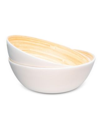 Lexa Collection 2 piece 12 inch Bamboo Salad Bowl Set