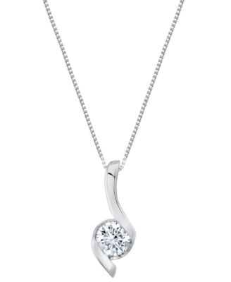 Sirena - Lab Grown Diamond Signature Pendant Necklace (1-1/2 ct. t.w.) in 14K Gold
