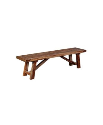 Kalispell Solid Sheesham Wood Dining Bench, Brown