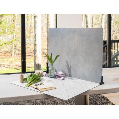 Duo Board - 30x40" Double Sided Surface Board, Zigzag Marble White/Zigzag Marble Black