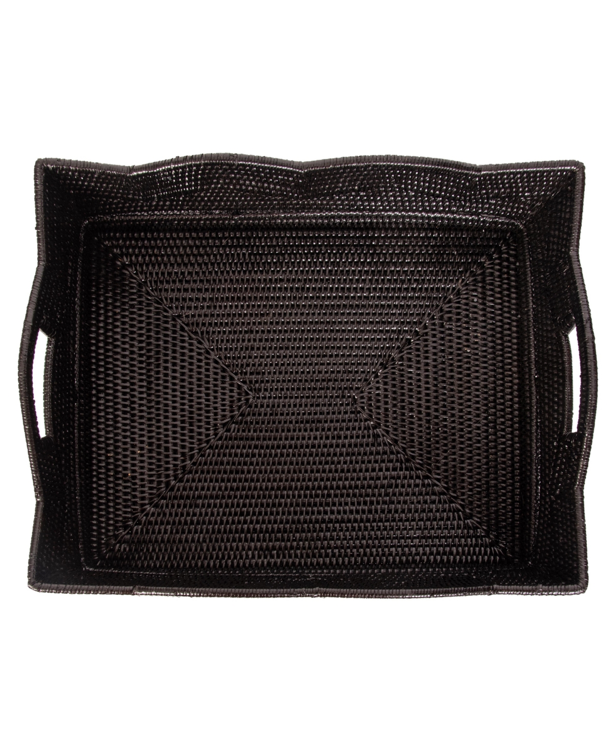 Artifacts Rattan Scallop Collection Rectangular Storage Basket