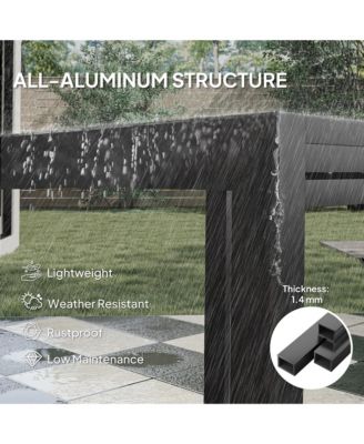 35.5"-71" Expandable Aluminum Outdoor Dining Table for 4-6 People