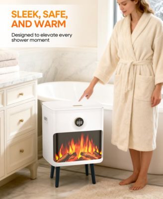 22L LED Display and Flame Effect, Fast Heating, Safety Lock, Timer, and Fragrance Disc Design Electric Towel Warmer Bucket