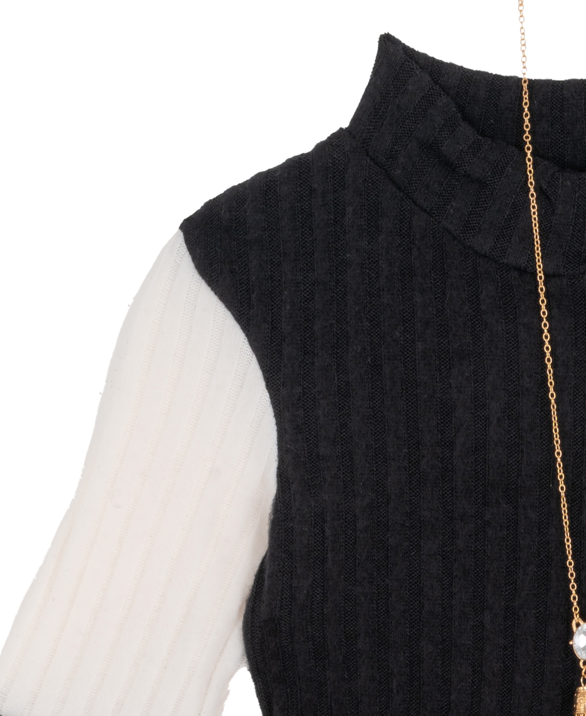 Rare Editions Girls 4T-6X Colorblock Turtleneck Dress