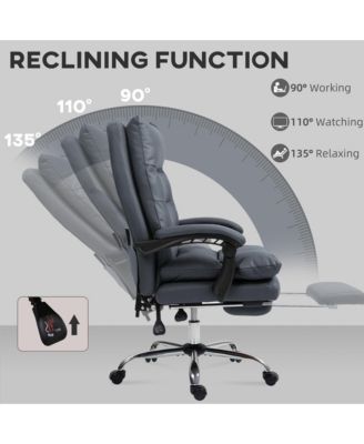 Microfibre Massage Office Chair with Heat, Reclining, Light