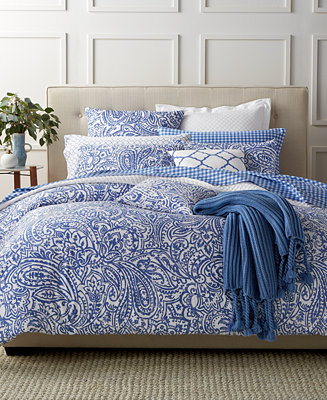 Charter Club Paisley Denim King Comforter Set, Created for Macy&#39;s - Bedding Collections - Bed ...