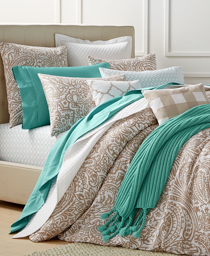 Charter Club CLOSEOUT Paisley Taupe Twin Comforter Set Created For 