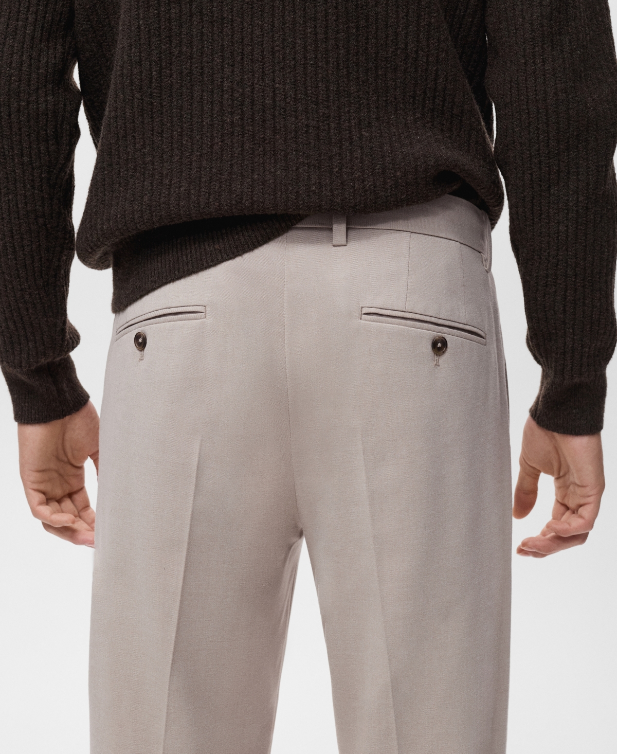 Mango Men's Regular-Fit Pleated Pants