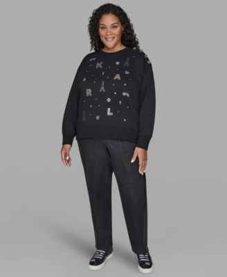 Women's Plus Size Knit Long-Sleeve Sweater