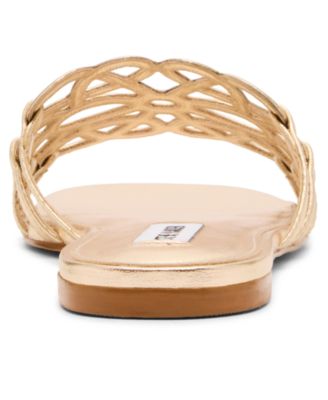 Women's Lotus Slide Square-Toe Flat Sandals