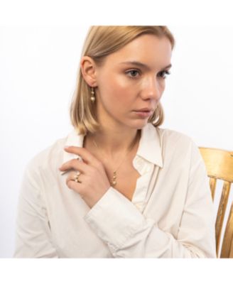 Sterling Rhombus 3D Pearl Necklace