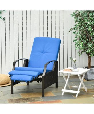 Outdoor Recliner, Reclining Chair w/ Footrest & Cushions,