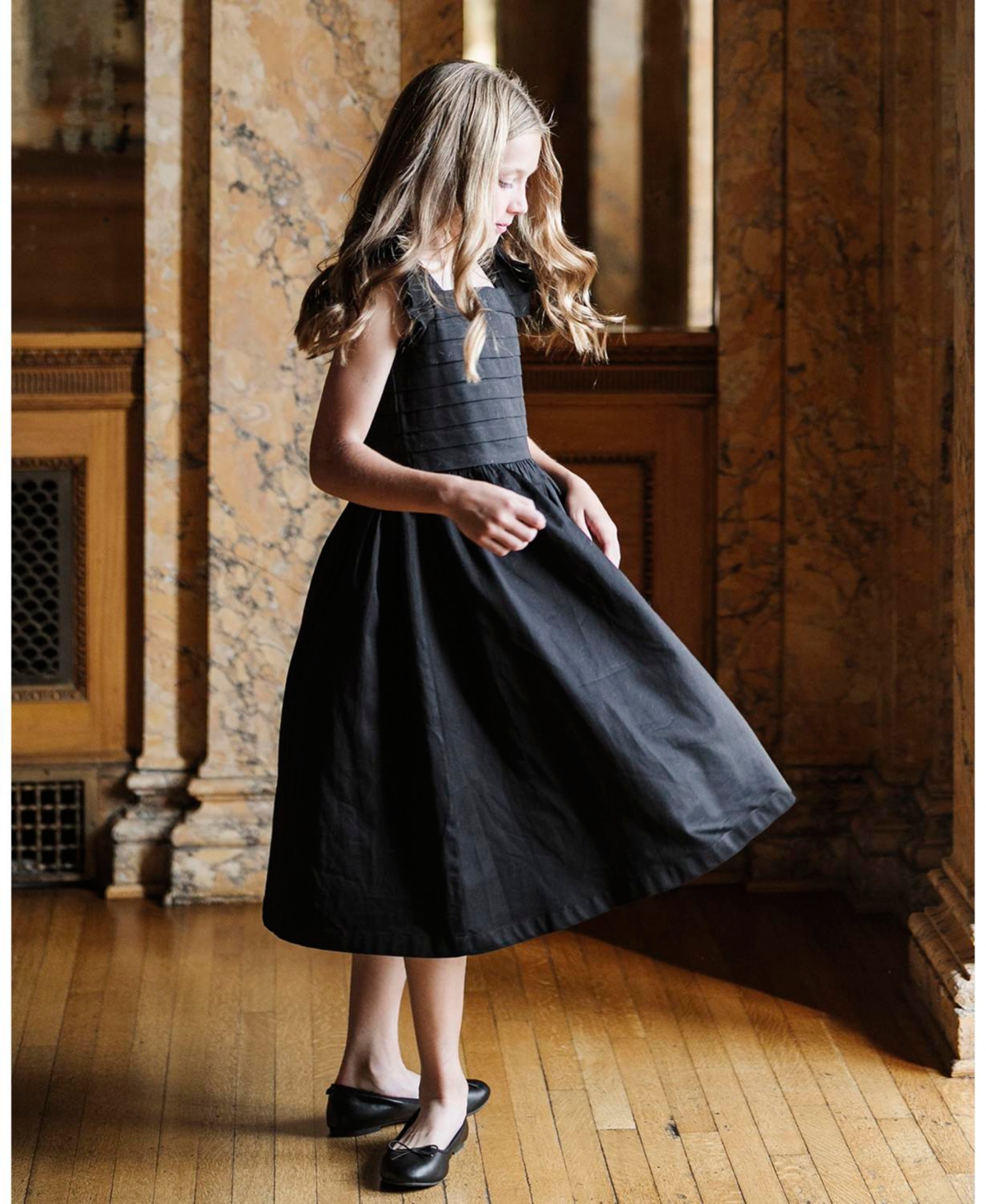 Hope & Henry Toddler Girls Organic Pleated Bodice Sateen Party Dress