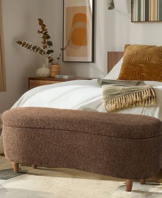 Bailey 48"W Boucl&eacute; Flip Top Storage Bench