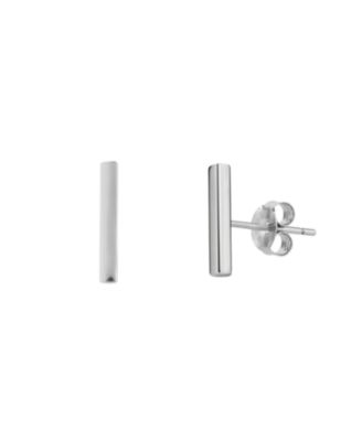 Bar Stud Plain Earrings Sterling Silver