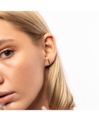 Bar Stud Plain Earrings Sterling Silver