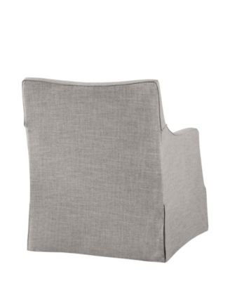 London 28"W Upholstered Skirted Swivel Armchair with Lumbar Pillow