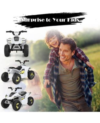 6V Kids Electric ATV 4 Wheels Ride-On Toy-White