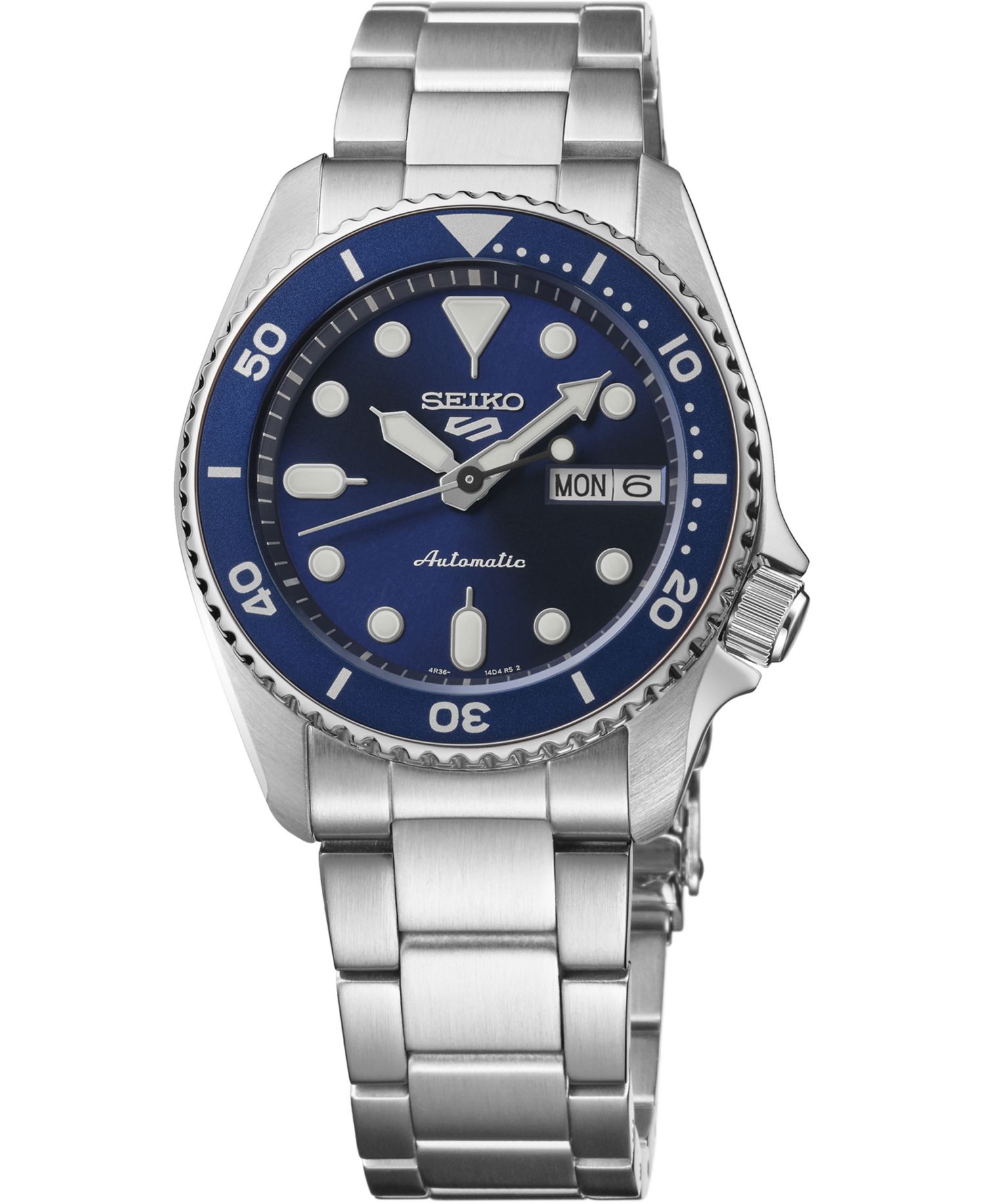 Men's 5 Sports Silver Stainless Steel Bracelet Watch, 38mm