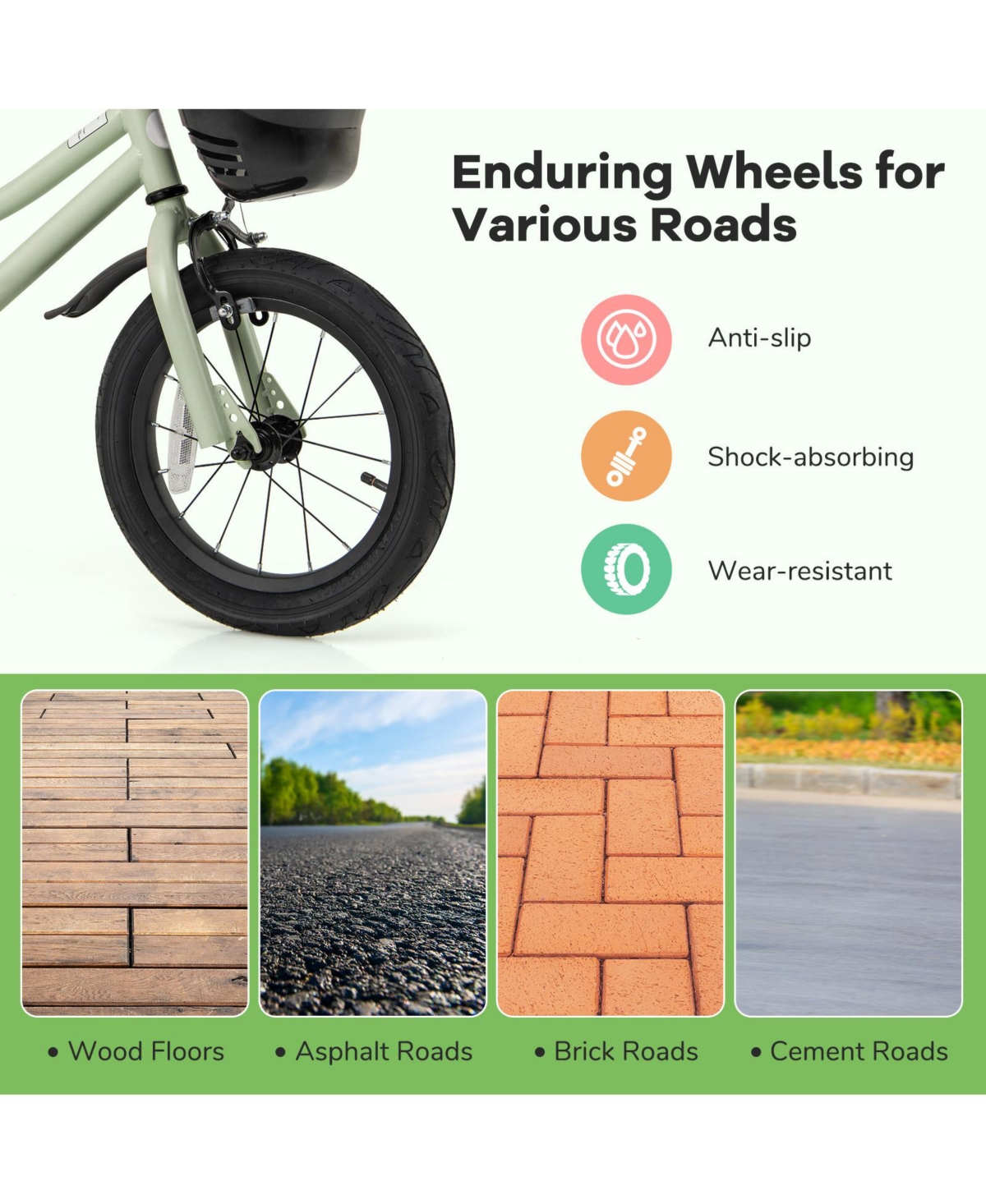 Sugift 14 Inches Kids Bike with Basket and Adjustable Handlebar for 3-5 Years Old