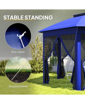 13' x 13' Pop Up Gazebo with 6 Zippe Mesh Netting,