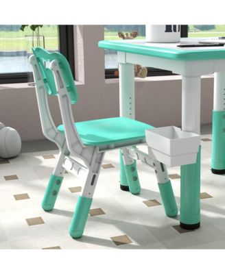 3 Piece Height Adjustable Kids Table and Chairs for Daycare,