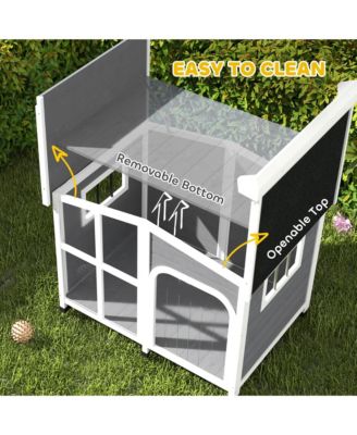 Giant Window Wooden Dog House for Large Dogs, Outdoor & Indoor Use