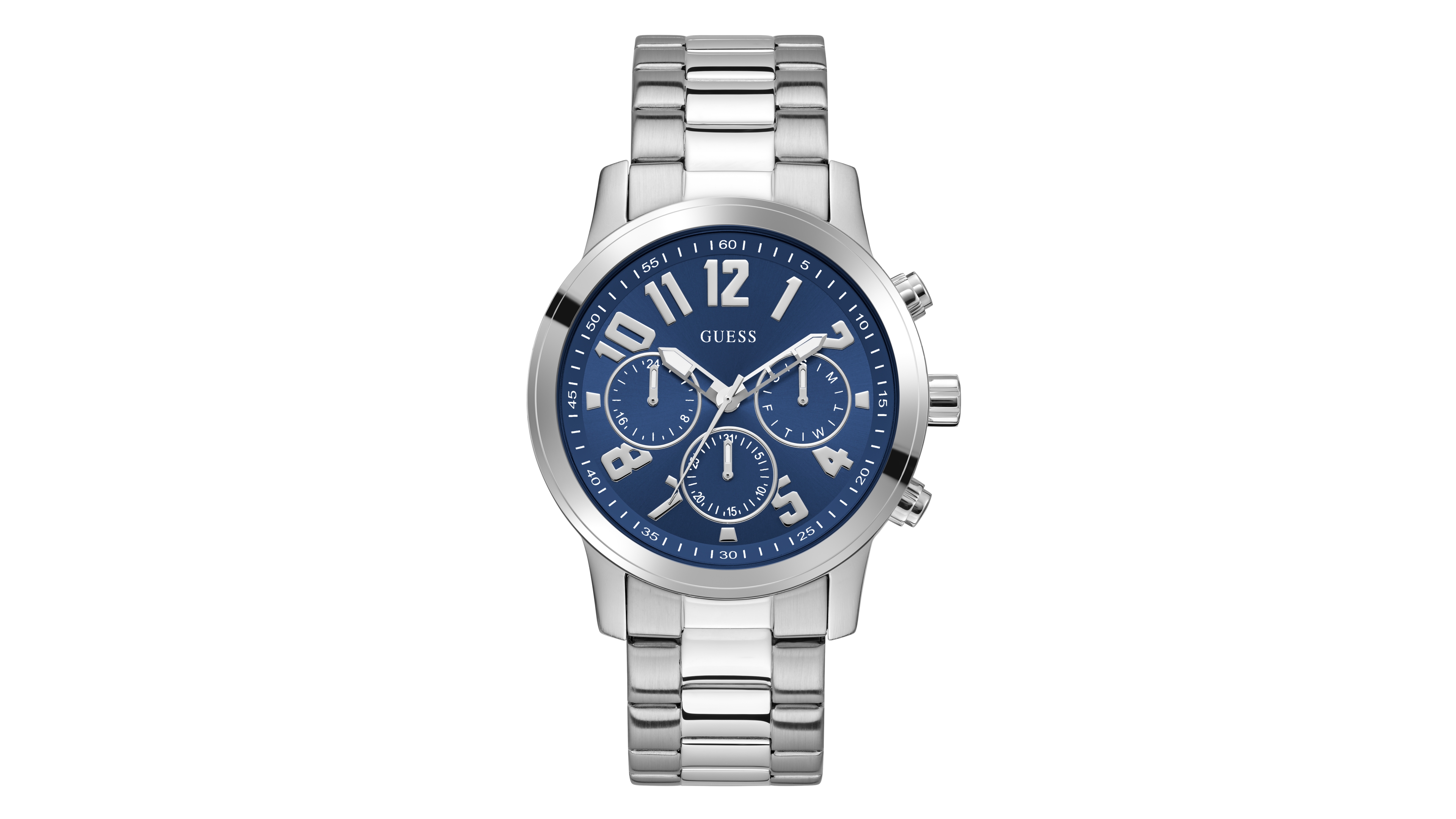 Guess Women's Silver-Tone Analog Watch, 44mm