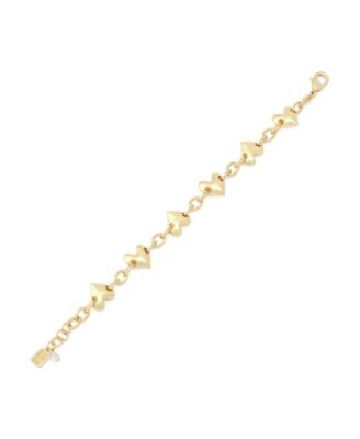 Gold Heart Charm Strand Bracelet