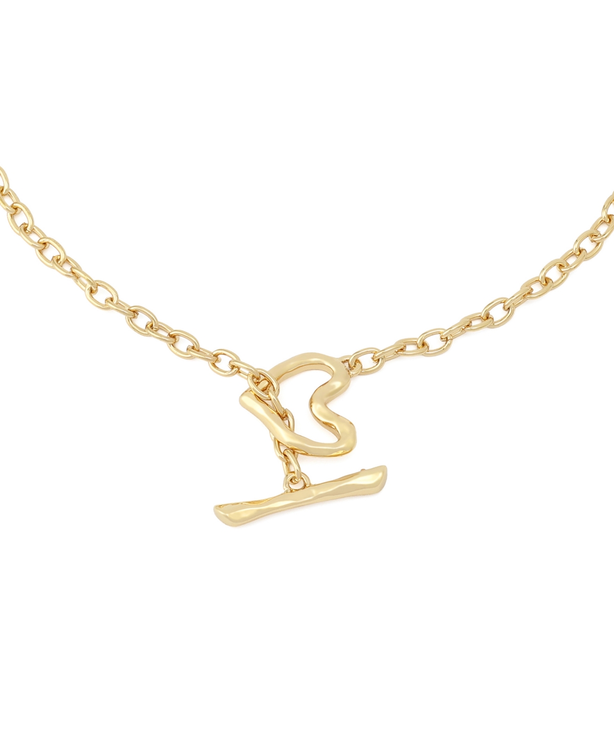Robert Lee Morris Soho Gold Heart Pendant Toggle Necklace In Gold