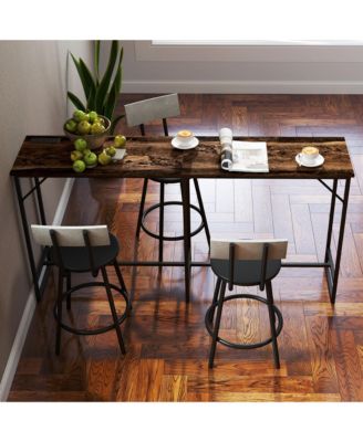 70" Bar Table with Charging Station, Bar Height Pub Table,