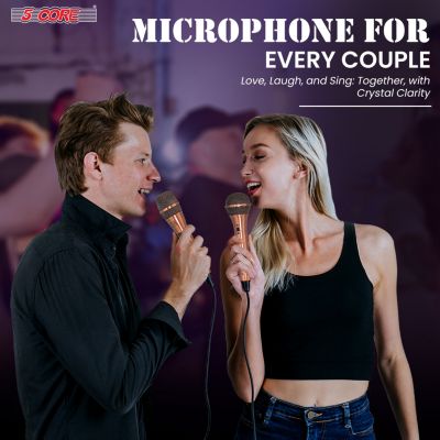 Dynamic Microphone Handheld Cardioid Pair XLR Wired Professional Couple Mic for Duet Karaoke