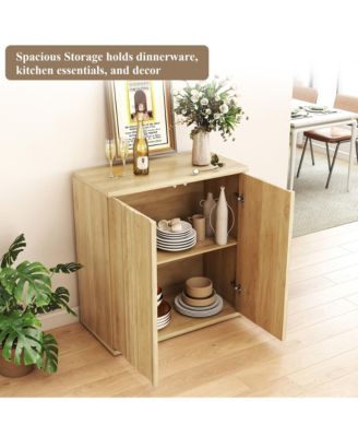 31.5" Modern Fluted Sideboard with Storage, Accent Cabinet