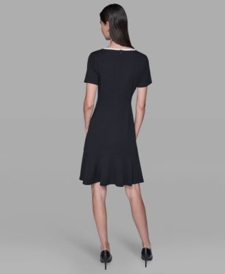 Women's V-Neck Short-Sleeve Sheath Dress