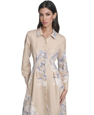 Women's Printed Collar Shirt Dress