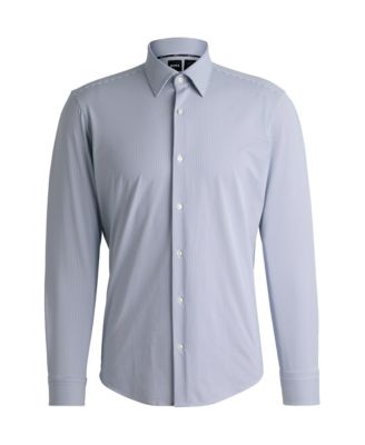 Men's Structured Performance-Stretch Fabric Regular-Fit Dress Shirt
