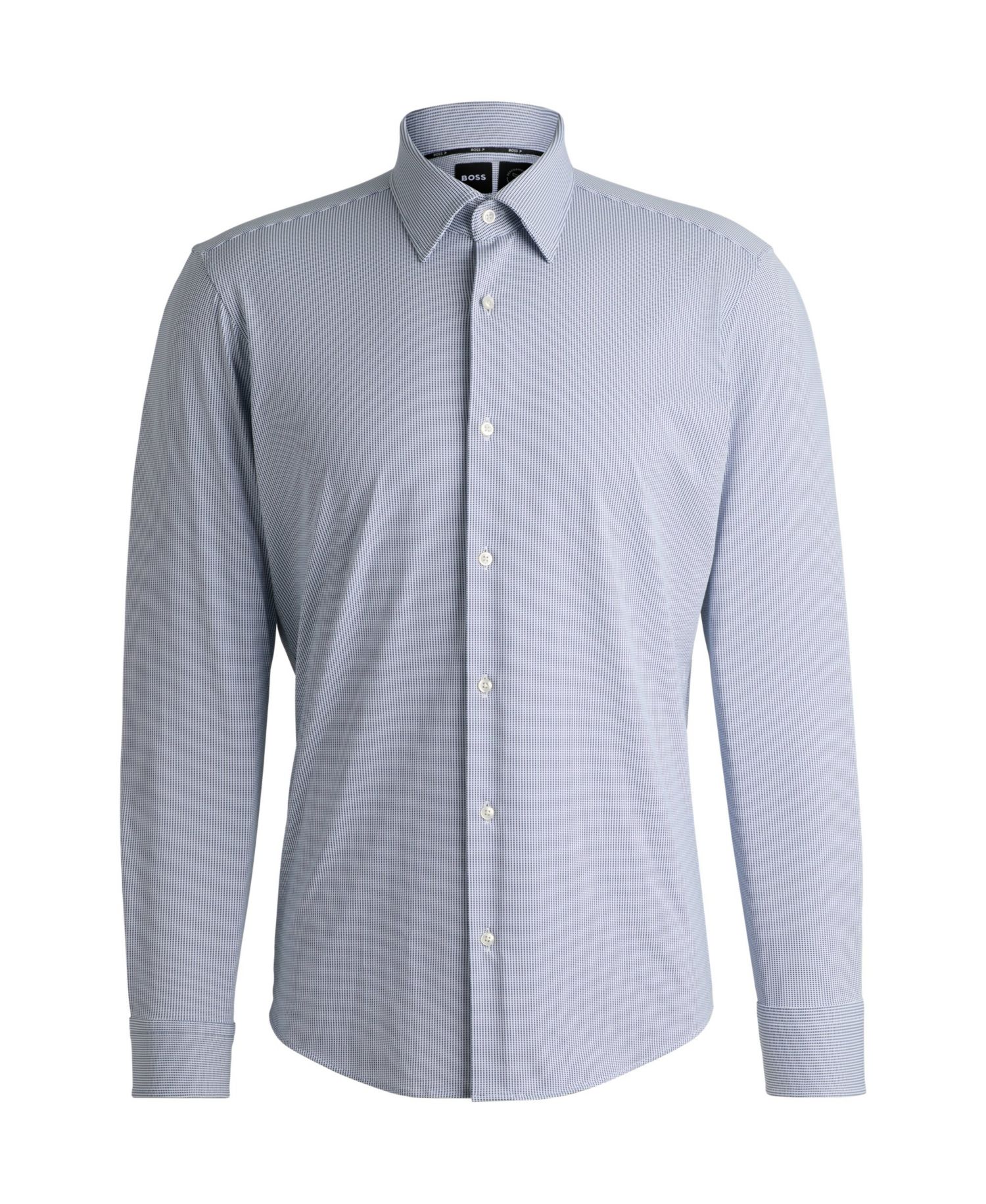 Men's Structured Performance-Stretch Fabric Regular-Fit Dress Shirt