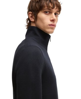 Men's Softshell Trims Zip-Neck Sweater