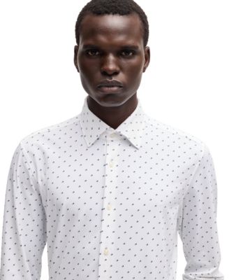 Men's Printed Performance-Stretch Slim-Fit Dress Shirt