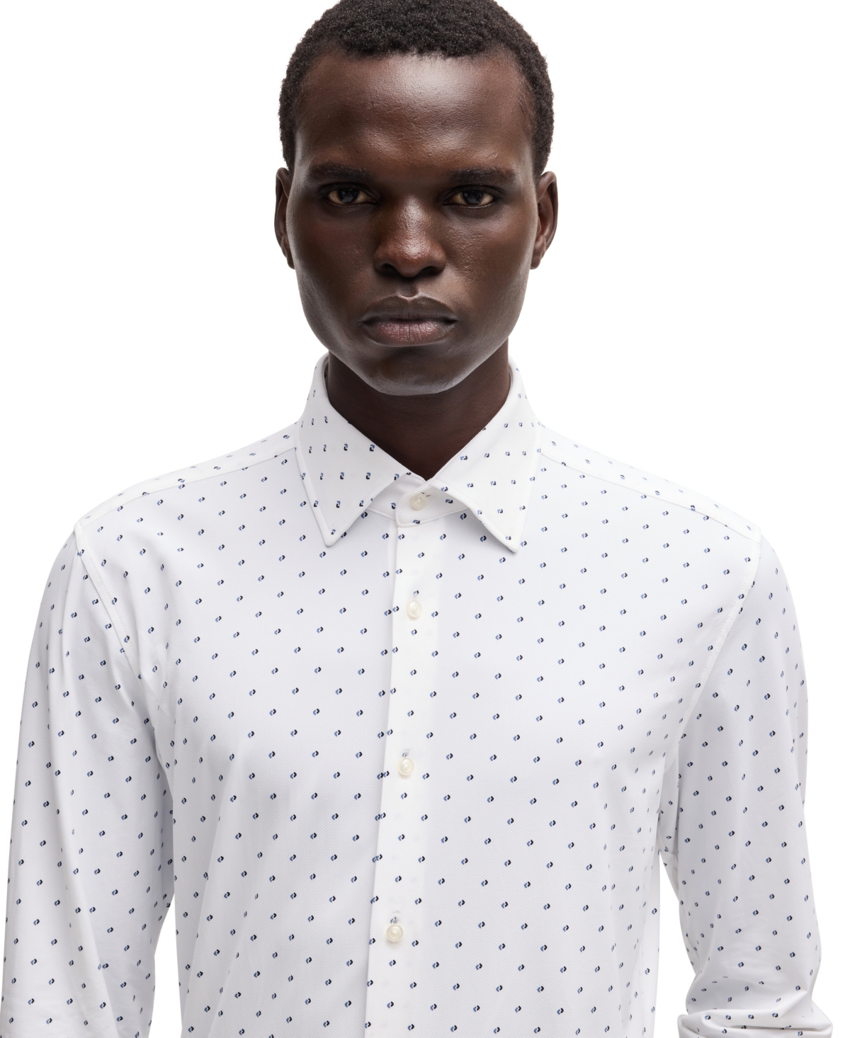 Boss by Hugo Men's Printed Performance-Stretch Slim-Fit Dress Shirt