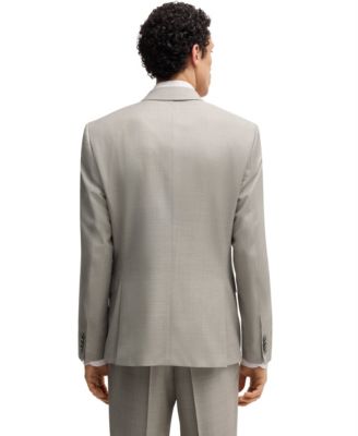 Men's Patterned Virgin Wool Slim-Fit Suit